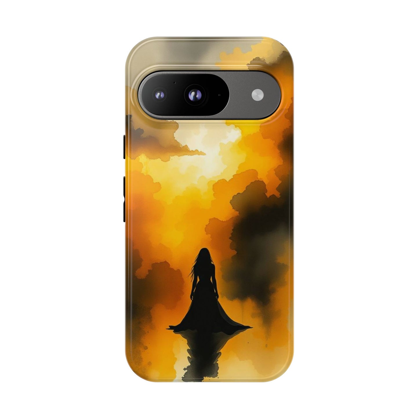 Google Pixel 9 / Glossy Phone Case - Watercolour Gothic Woman in Black Phone Case