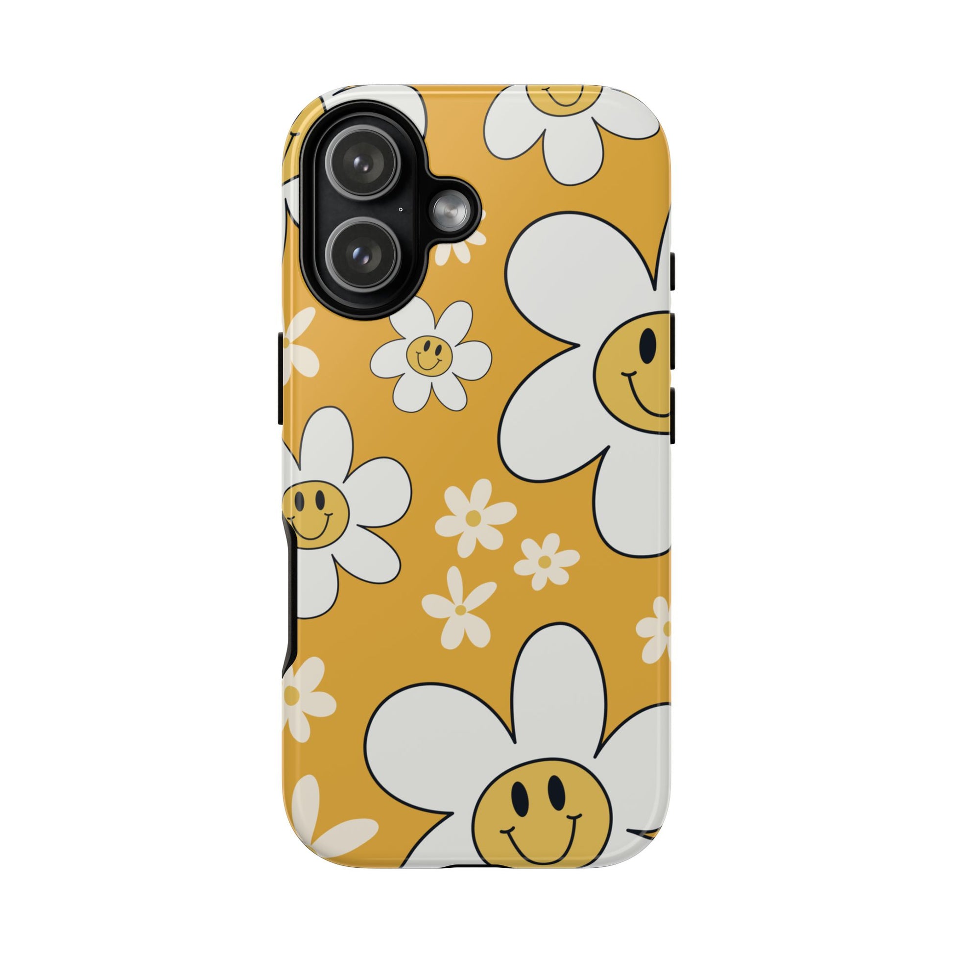 Fun Retro Daisy Pattern with Yellow Background Phone Case - Yellow Phone Case - iPhone 17 / Glossy