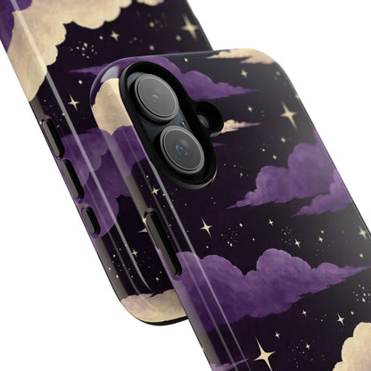 Illustrated Purple Clouds & Stars Phone Case
