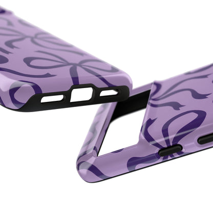 Bold Lilac and Deep Purple Bow Pattern Phone Case
