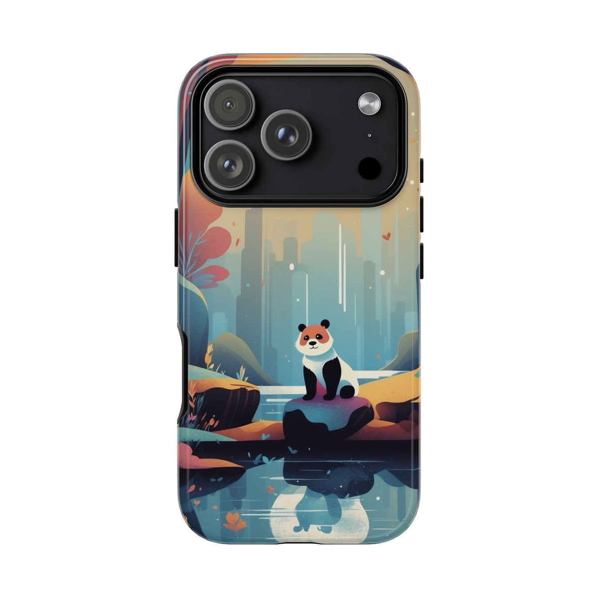 Stylised Panda Design Phone Case - Multicolor Phone Case - iPhone 17 Pro / Glossy