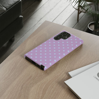 Trendy Lilac & Ice Blue Dot Pattern Phone Case