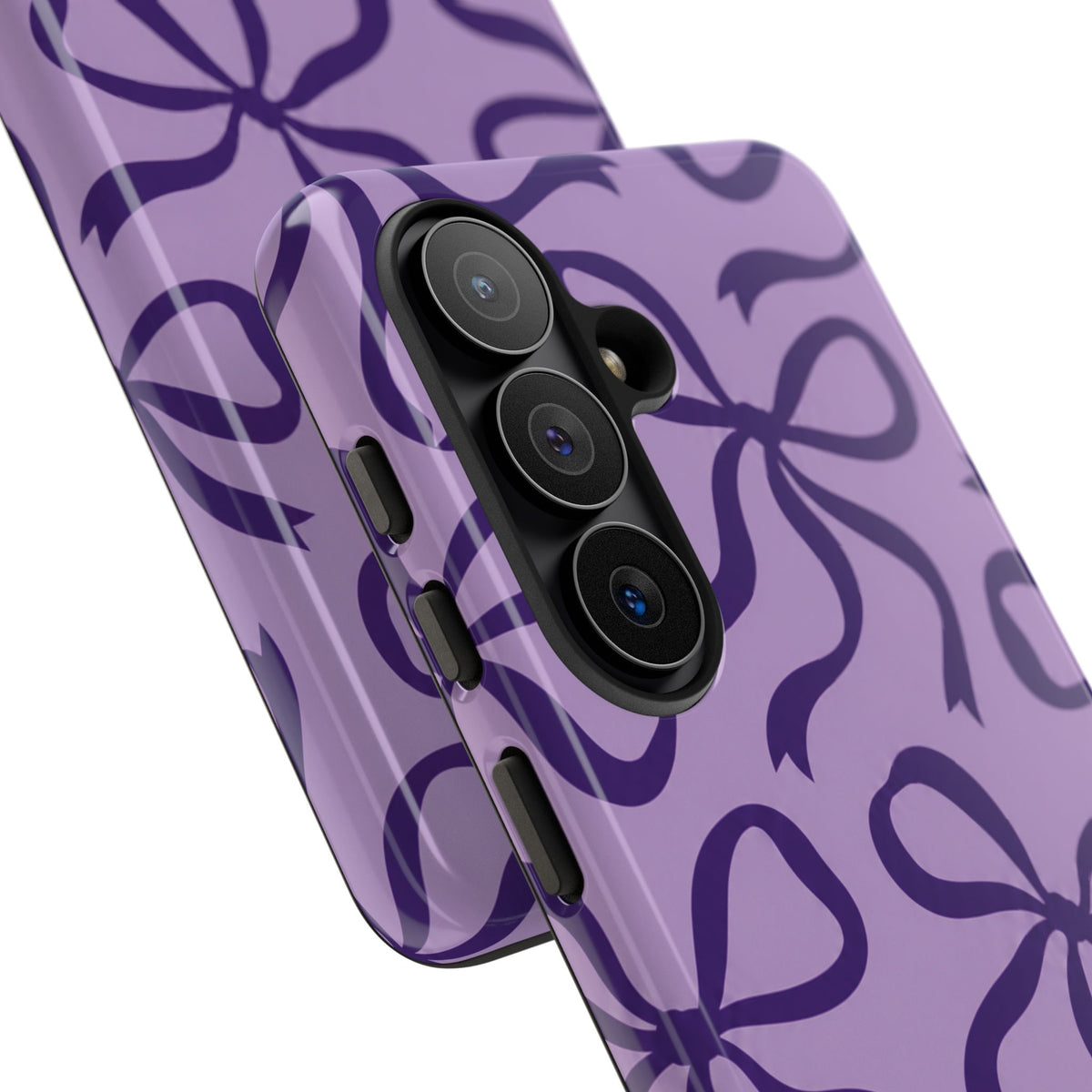 Bold Lilac and Deep Purple Bow Pattern Phone Case