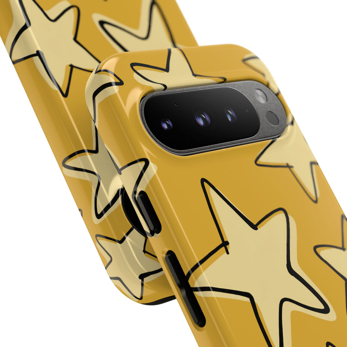 Golden Yellow Doodle Star Phone Case