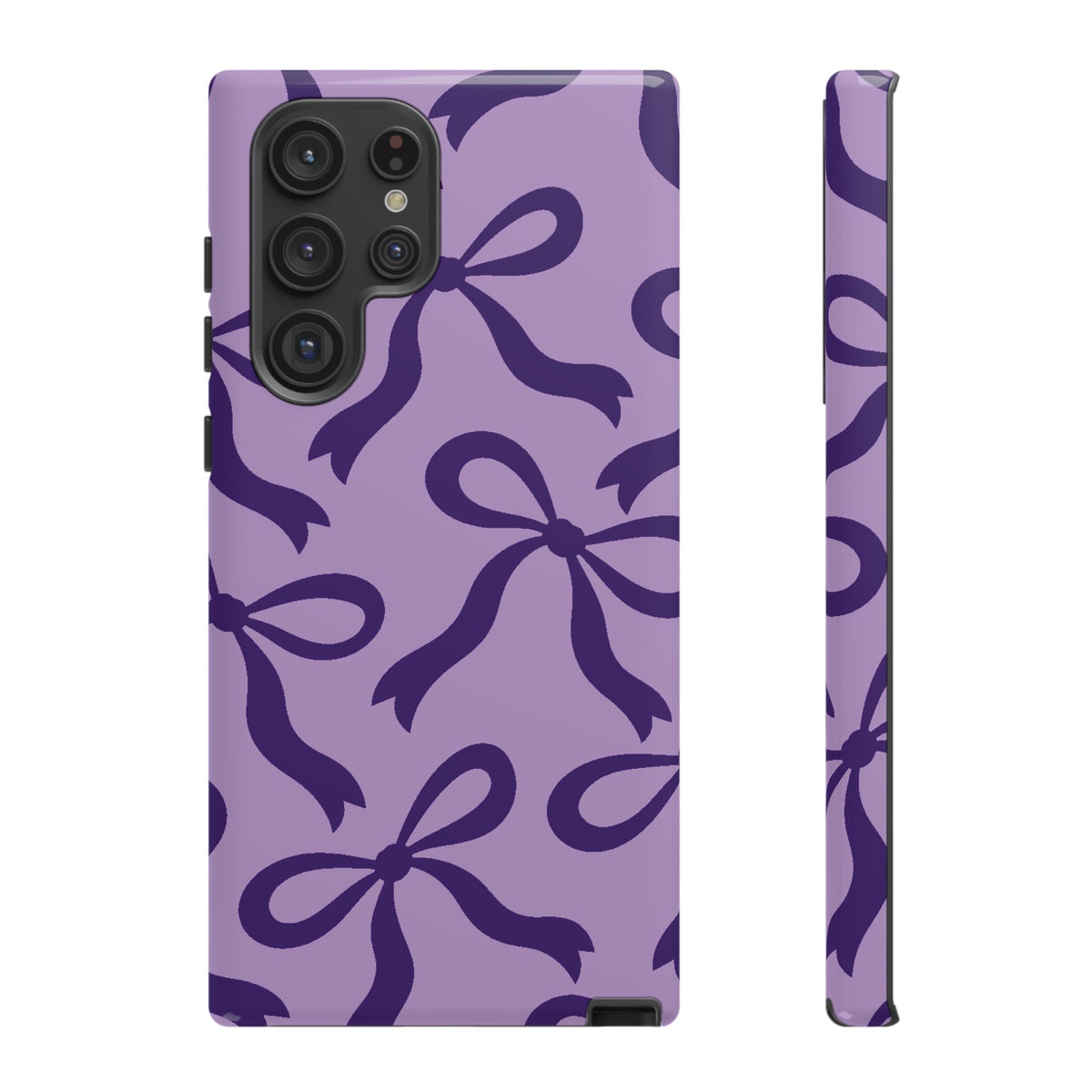 Bold Lilac and Deep Purple Bow Pattern Phone Case - Purple Phone Case - Samsung Galaxy S22 Ultra / Glossy