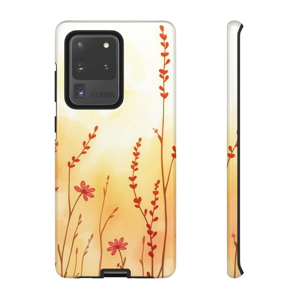 Boho Chic Watercolour Wildflower Dusk Pattern Phone Case - Multicolor Phone Case - Samsung Galaxy S20 Ultra / Glossy