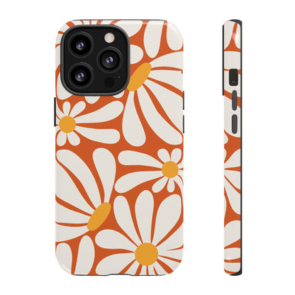 Retro Orange Daisy Pattern Phone Case - Orange Phone Case - iPhone 13 Pro / Glossy