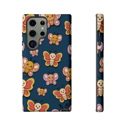 Dark Blue Butterfly Sticker Design Phone Case - Blue Phone Case - Samsung Galaxy S23 Ultra / Glossy
