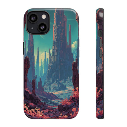 Alien Monolith Valley Sci-fi Phone Case - Pink Phone Case - iPhone 13 / Glossy