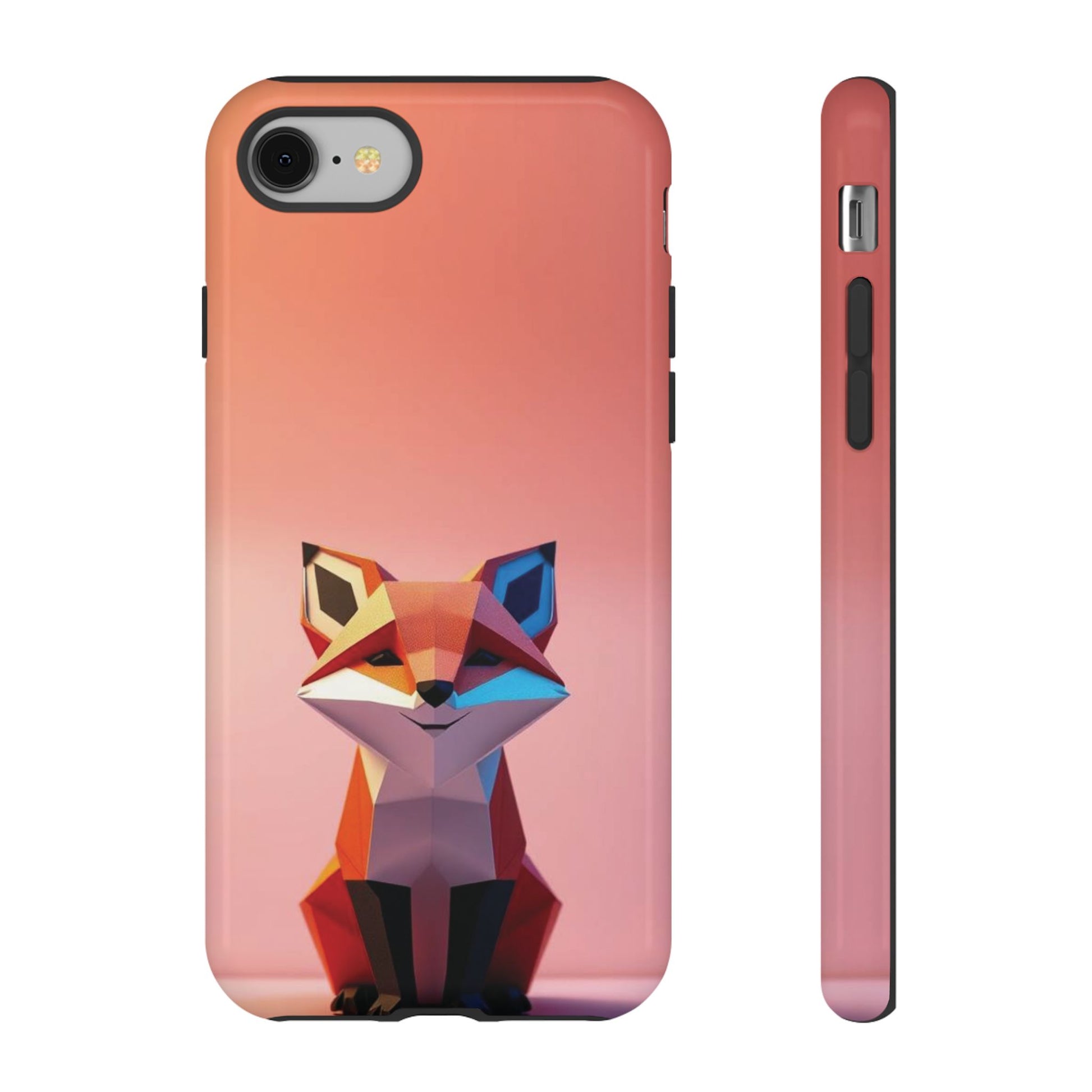 Sassy Origami Fox Design Phone Case - Red Phone Case - iPhone 8 / Glossy