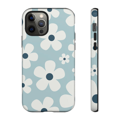 Cute Light Blue Daisy Pattern Phone Case - Blue Phone Case - iPhone 12 Pro / Glossy