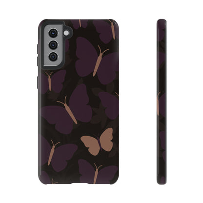 Samsung Galaxy S21 Plus / Glossy Phone Case - Minimalist Purple Butterfly Pattern Phone Case
