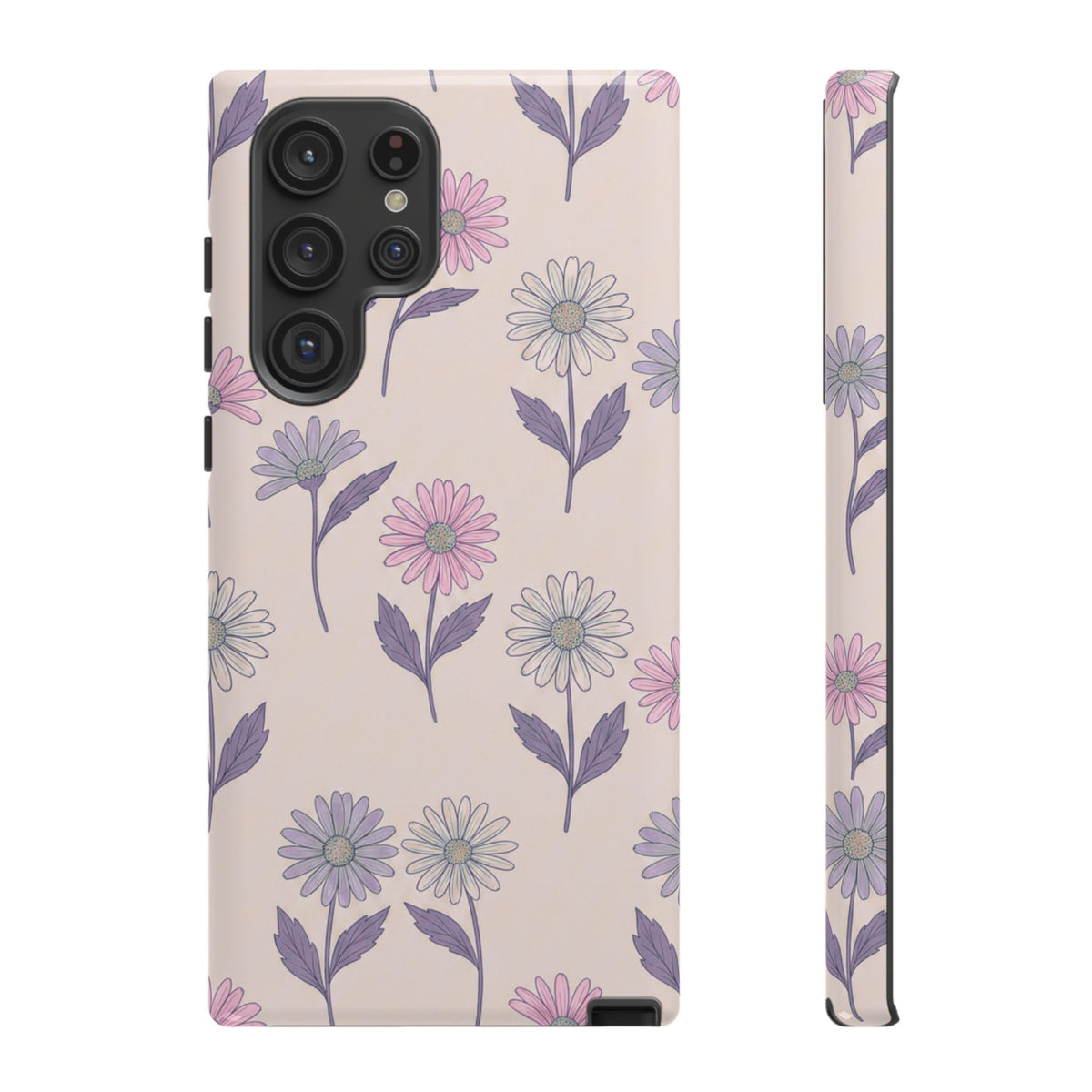 Pretty Pink & Purple Daisy Pattern Phone Case