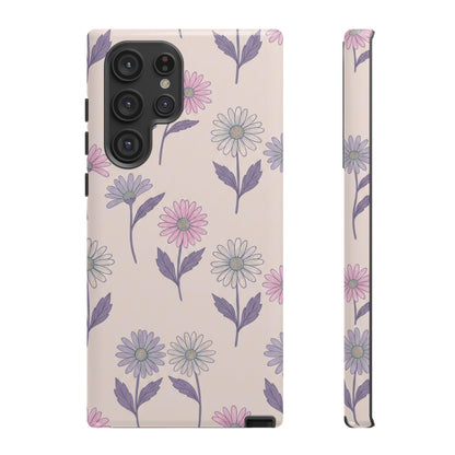 Pretty Pink & Purple Daisy Pattern Phone Case