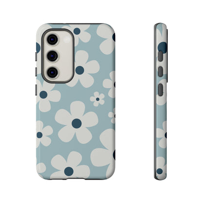 Samsung Galaxy S23 / Glossy Phone Case - Cute Light Blue Daisy Pattern Phone Case