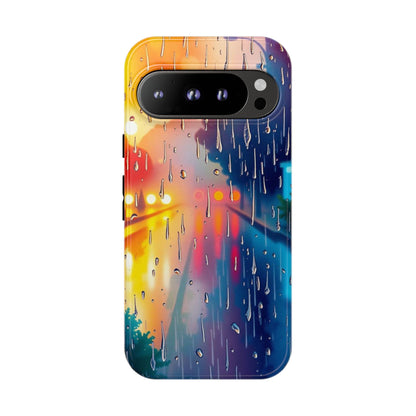 Google Pixel 9 Pro / Glossy Phone Case - Electric Rain Watercolour Design Phone Case