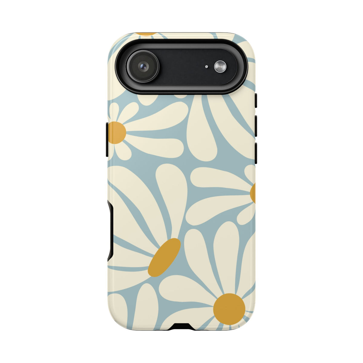 Retro Light Blue Daisy Pattern Phone Case - Blue Phone Case - iPhone 17 Air / Glossy