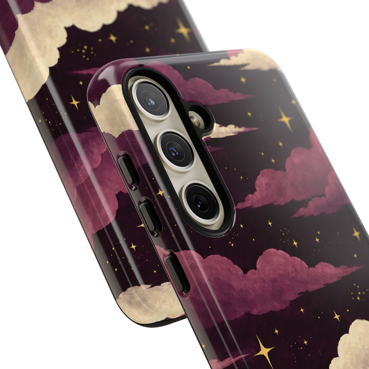 Illustrated Plum Clouds & Stars Phone Case