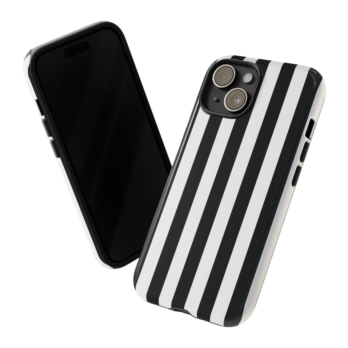 Simple Black & White Stripe Pattern Phone Case - White Phone Case