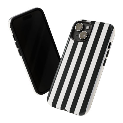 Simple Black & White Stripe Pattern Phone Case - White Phone Case