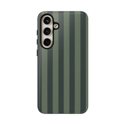 Dark Green Stripe Pattern Phone Case - Green Phone Case - Samsung Galaxy S24 Plus / Glossy