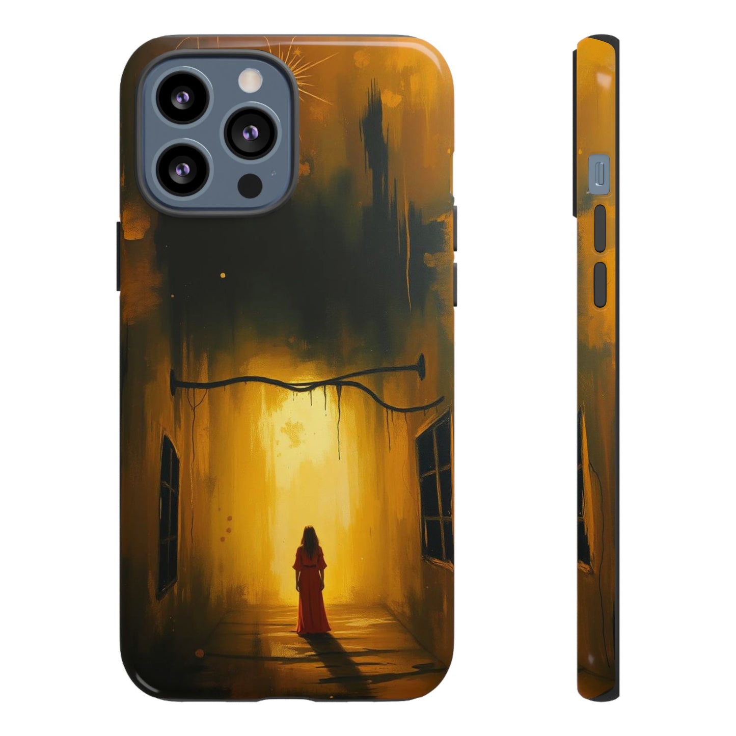 iPhone 13 Pro Max / Glossy Phone Case - Acrylic Gothic Woman in Red Phone Case