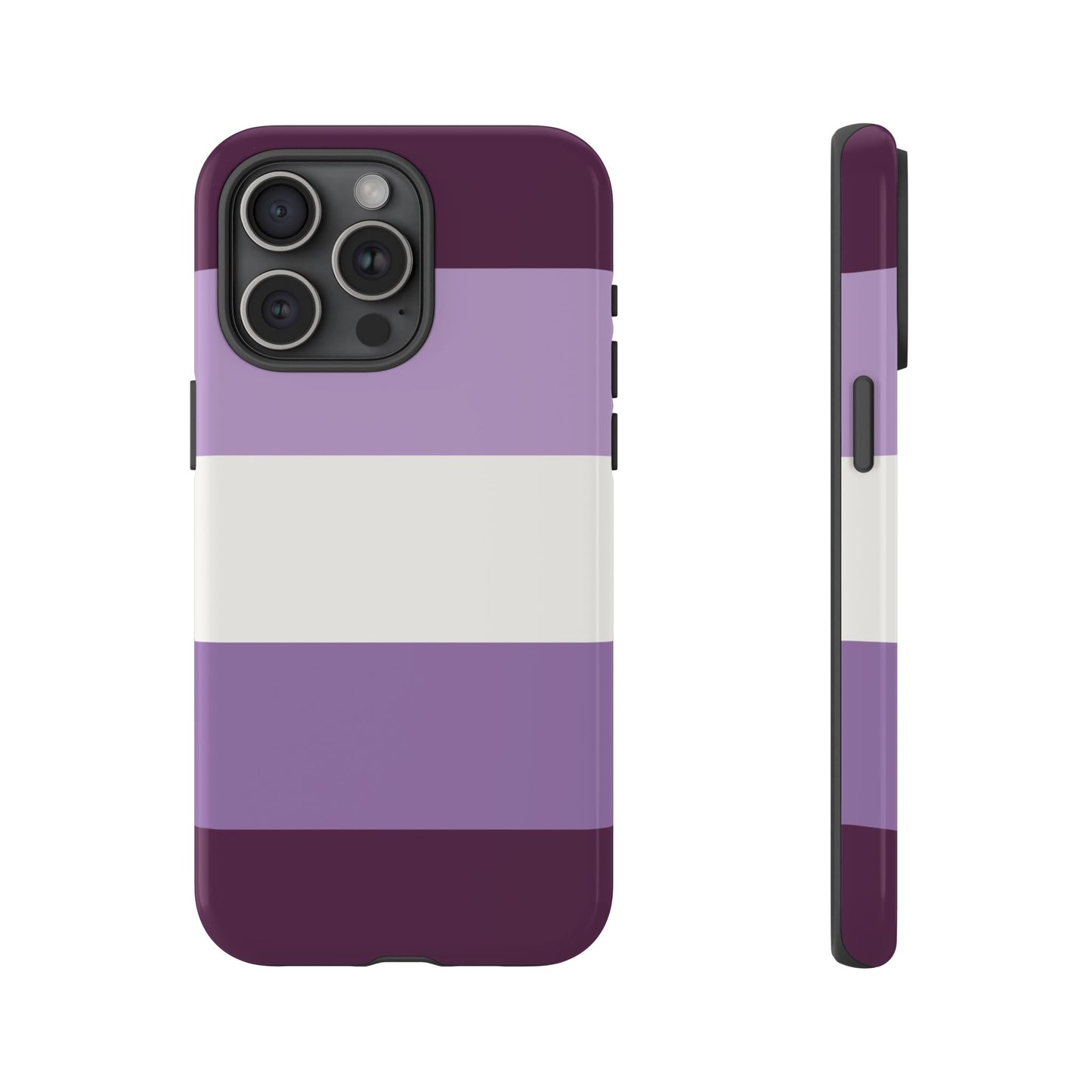 iPhone 15 Pro Max / Glossy Phone Case - Purple Stripe Pattern Phone Case