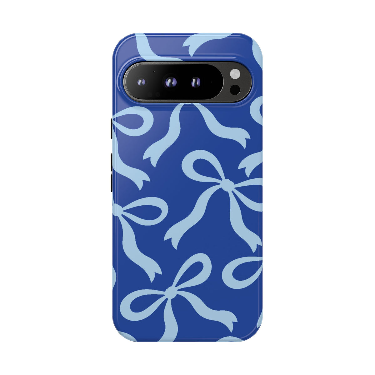 Bold Cobalt Blue and Powder Blue Bow Pattern Phone Case - Blue Phone Case - Google Pixel 9 Pro XL / Glossy