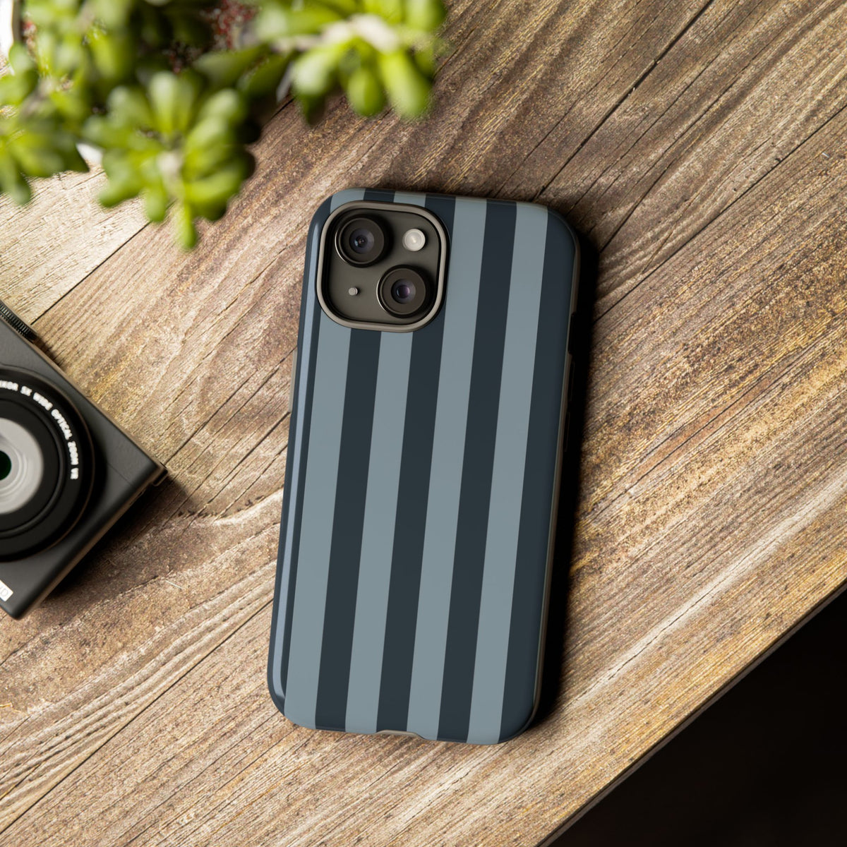 Dark Blue Stripe Pattern Phone Case - Blue Phone Case