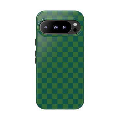 Bold Green Small Checked Pattern Phone Case - Green Phone Case - Google Pixel 9 Pro / Glossy