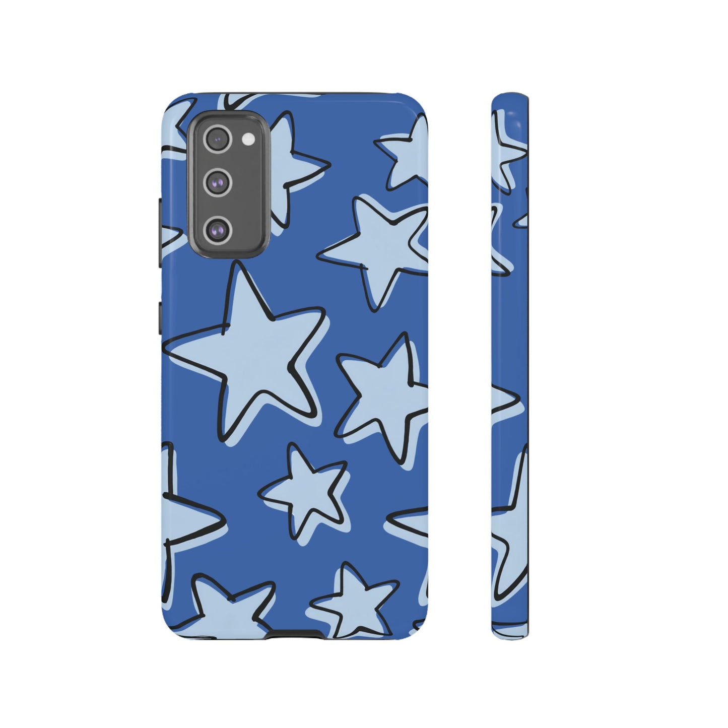 Cobalt Blue Doodle Star Phone Case