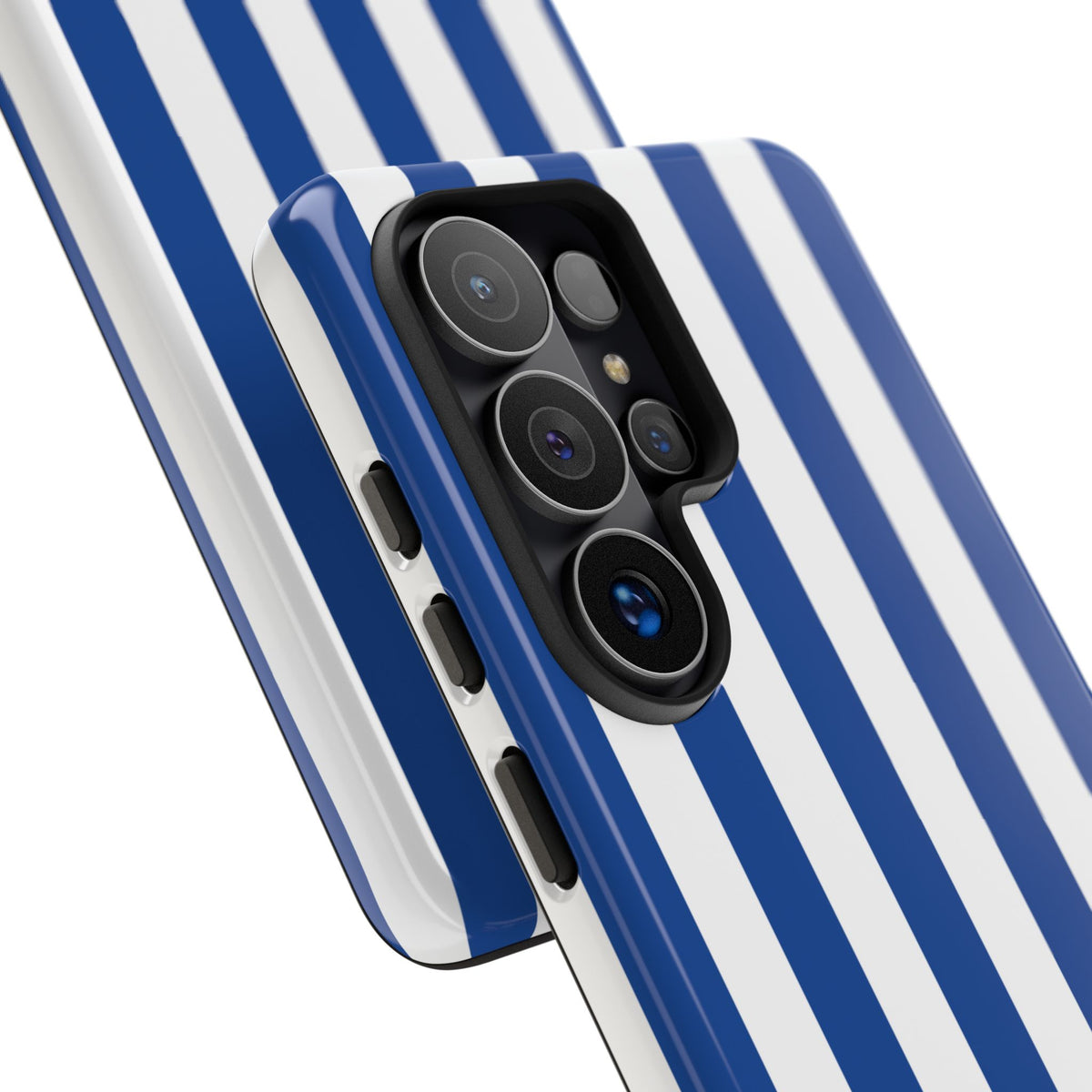 Simple Blue & White Stripe Pattern Phone Case - White Phone Case