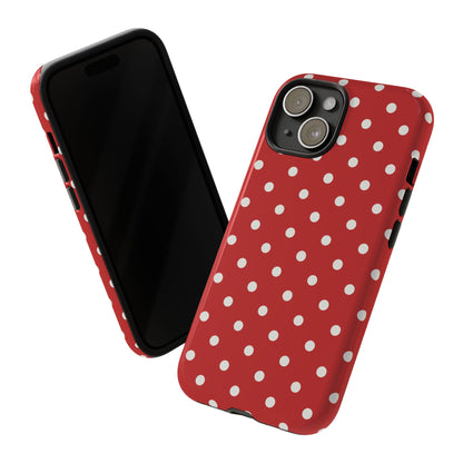 Red with White Dot Pattern Phone Case