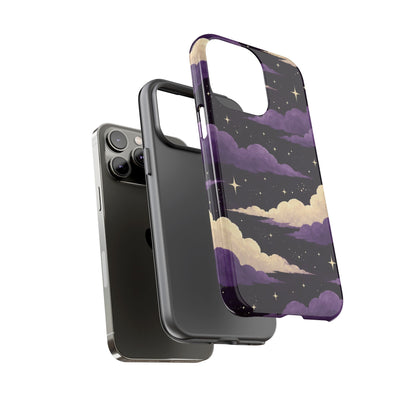 Illustrated Purple Clouds & Stars Phone Case
