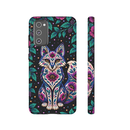 Vibrant Purple and Teal Calavera Fox Phone Case - Multicolor Phone Case - Samsung Galaxy S20 FE / Glossy