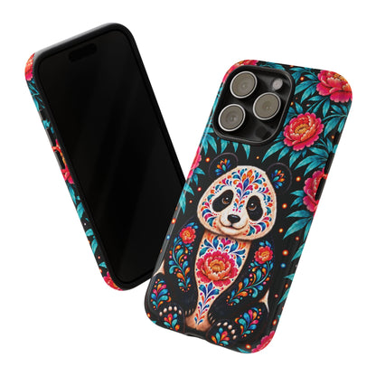 Cute Pink and Turquoise Calavera Panda Phone Case - Multicolor Phone Case
