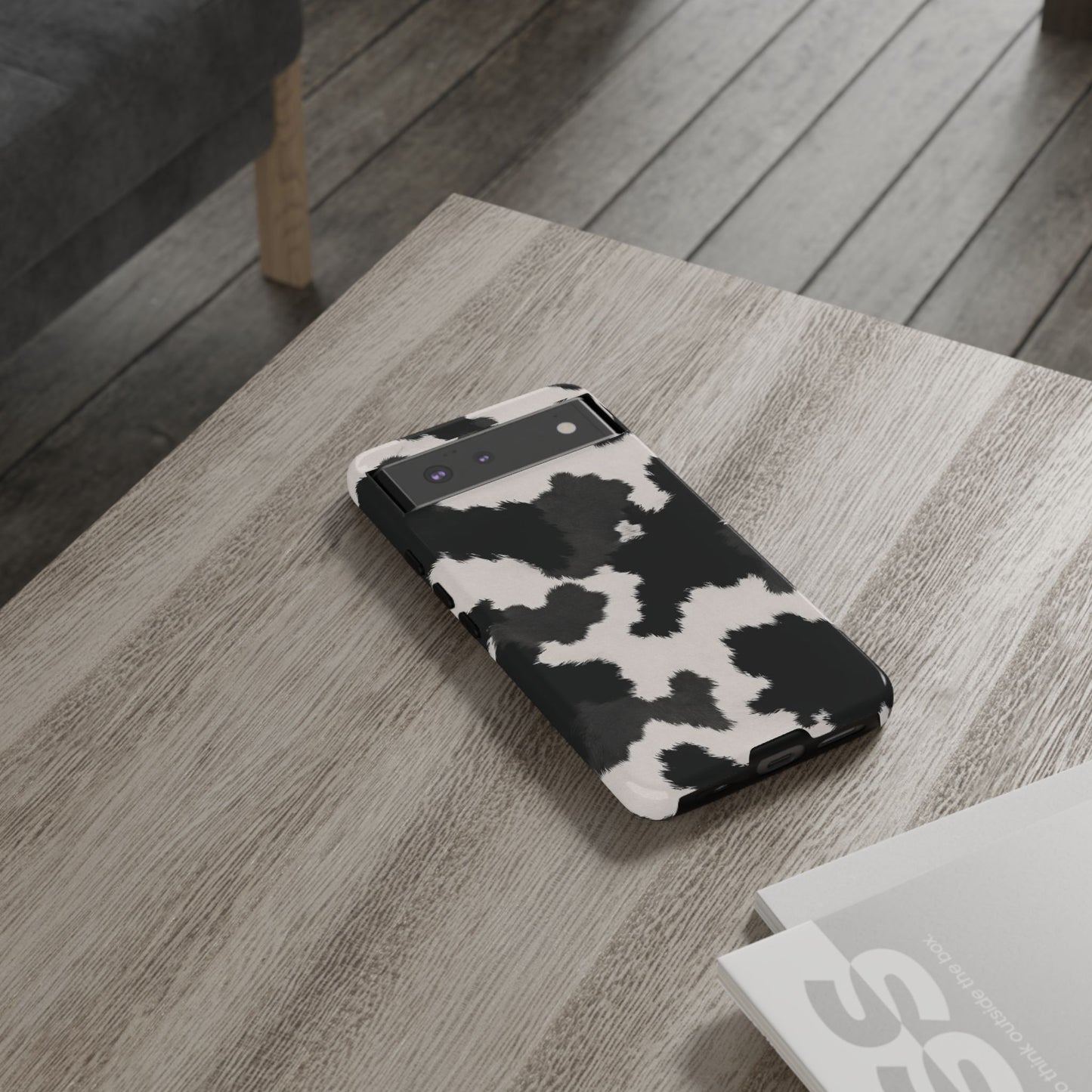 Modern Monochrome Cow Print Phone Case