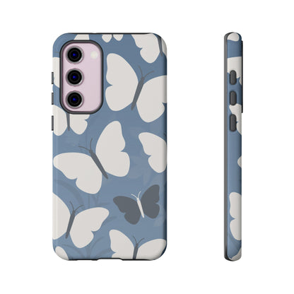 Samsung Galaxy S23 Plus / Glossy Phone Case - Minimalist Light Blue Butterfly Pattern Phone Case