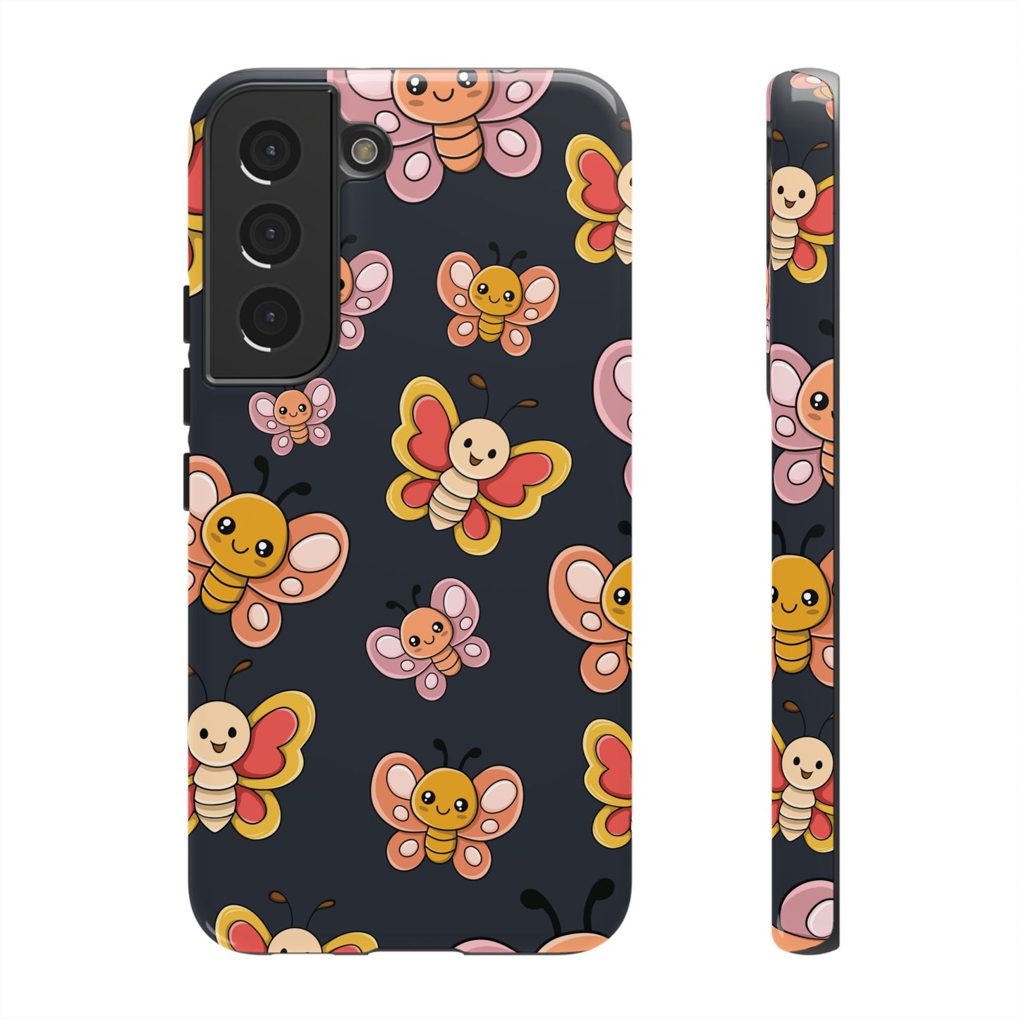 Grey Butterfly Sticker Design Phone Case - Grey Phone Case - Samsung Galaxy S22 / Glossy