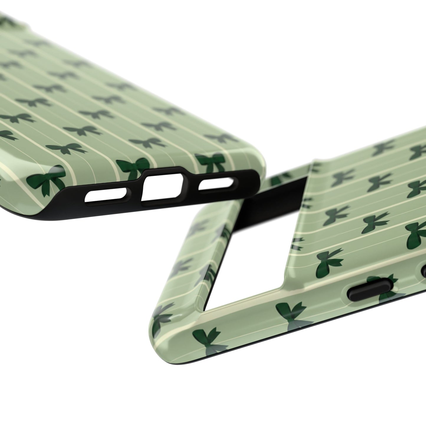 Retro Forest Green Bow Pattern Phone Case