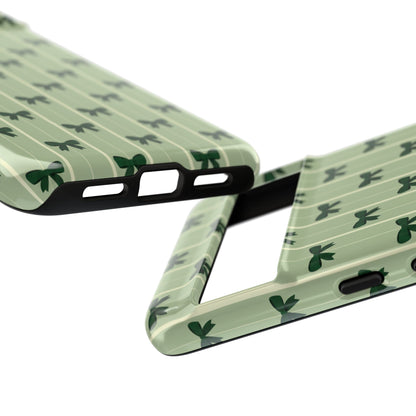 Retro Forest Green Bow Pattern Phone Case
