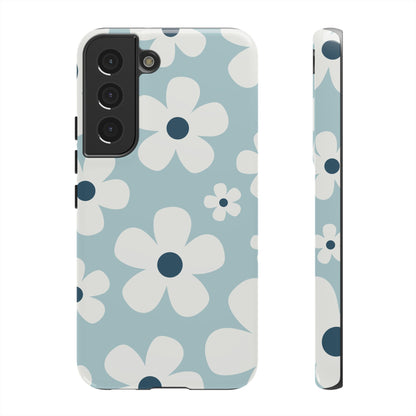 Cute Light Blue Daisy Pattern Phone Case - Blue Phone Case - Samsung Galaxy S22 / Glossy