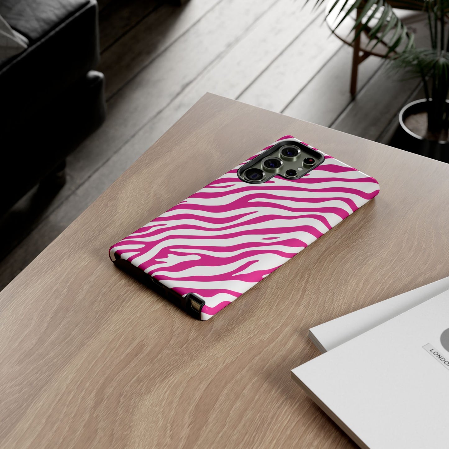 Stylish Hot Pink Zebra Print Phone Case