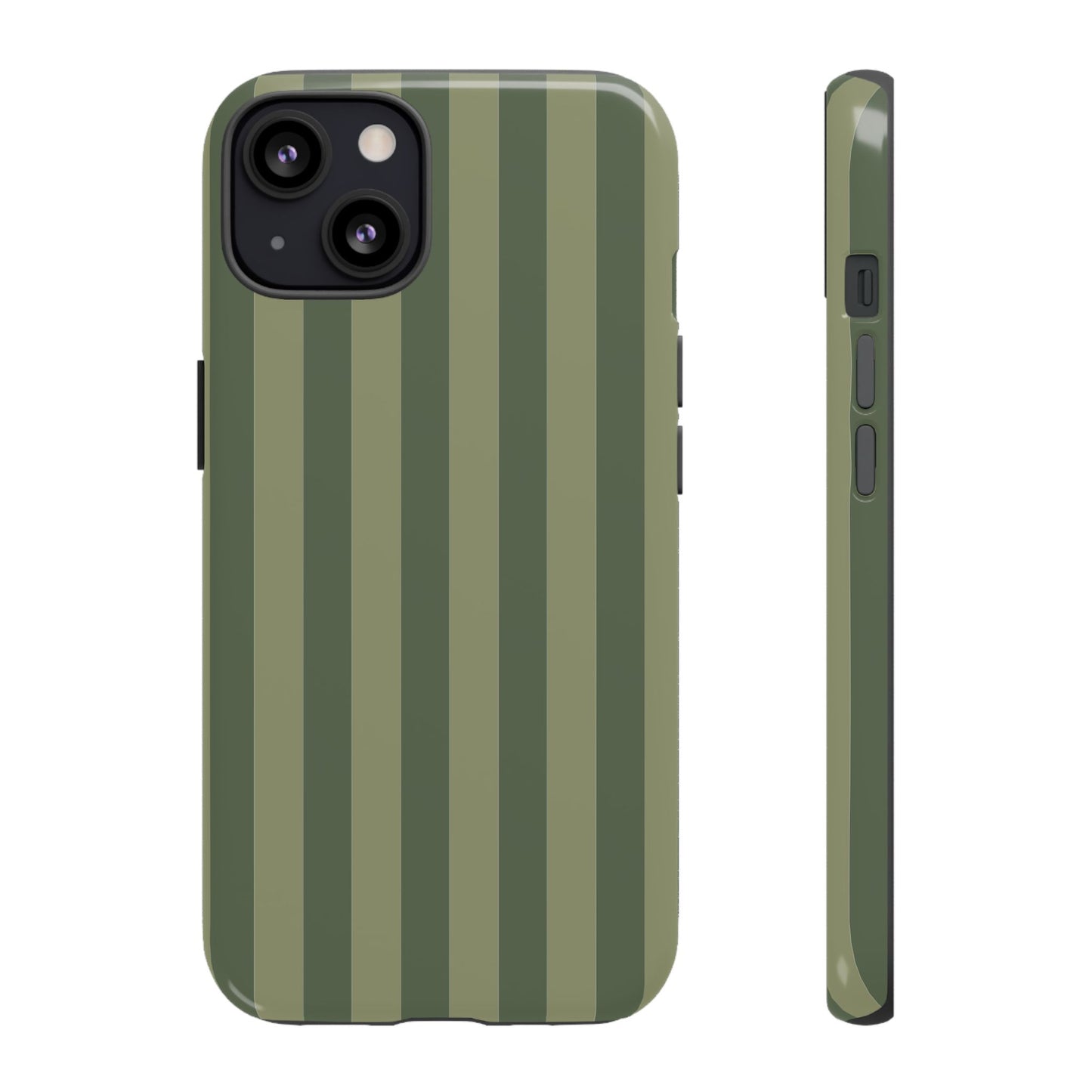 iPhone 13 / Glossy Phone Case - ’Green Stripe Pattern’ Phone Case