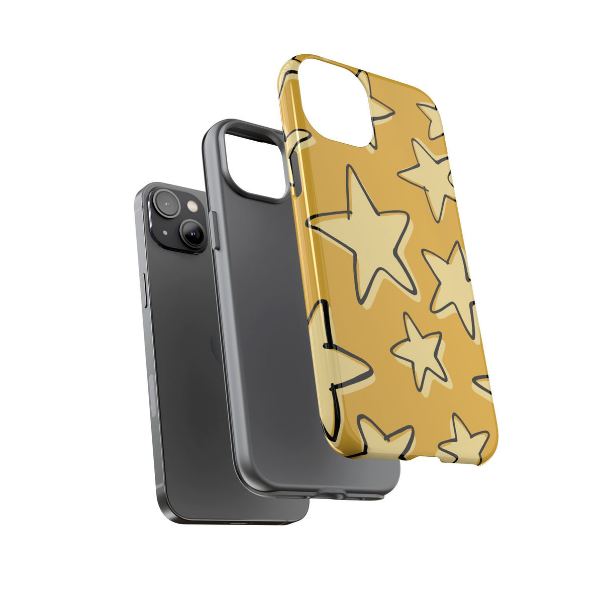 Golden Yellow Doodle Star Phone Case