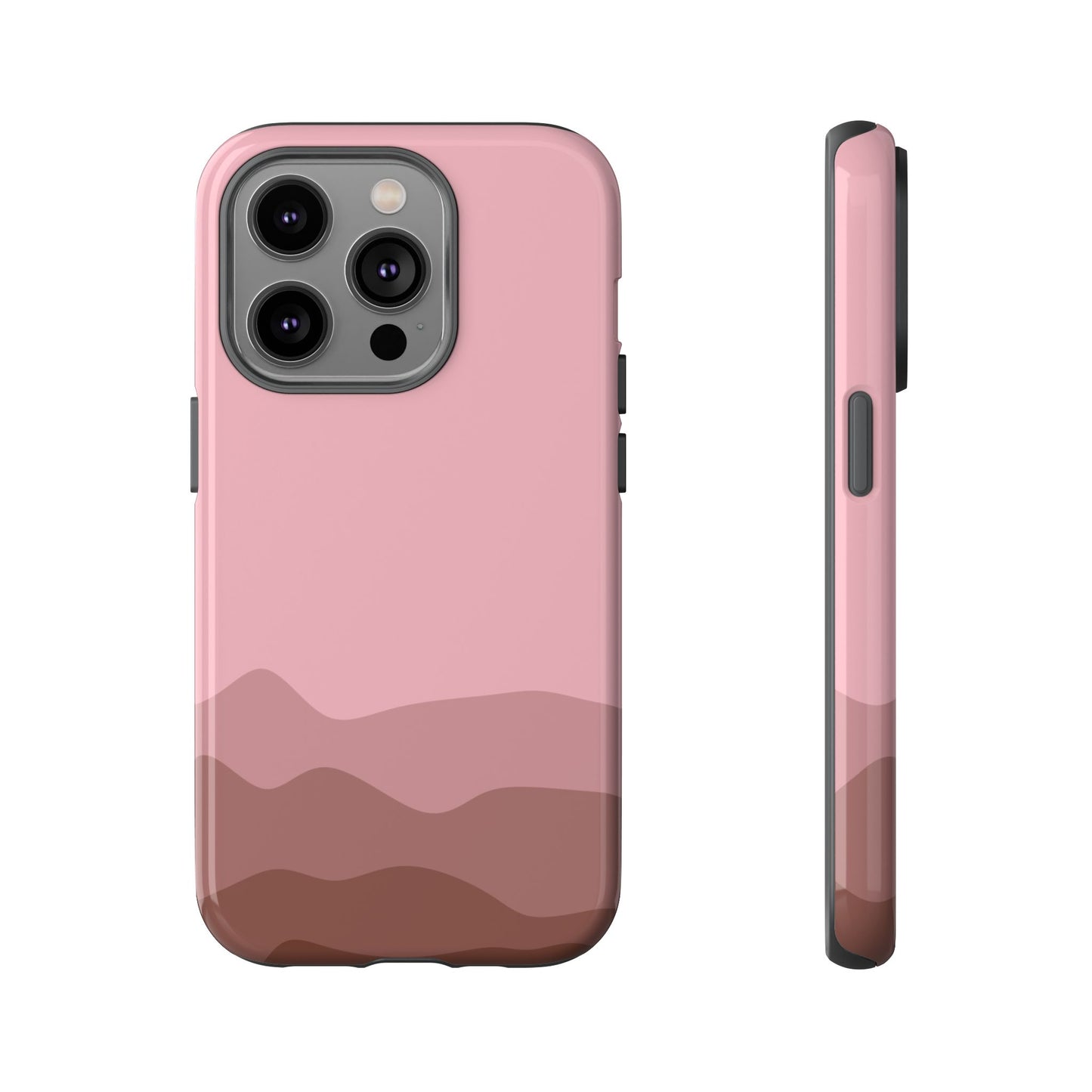 Pink Abstract Waves Protective Phone Case - Pink Phone Case - iPhone 14 Pro / Glossy