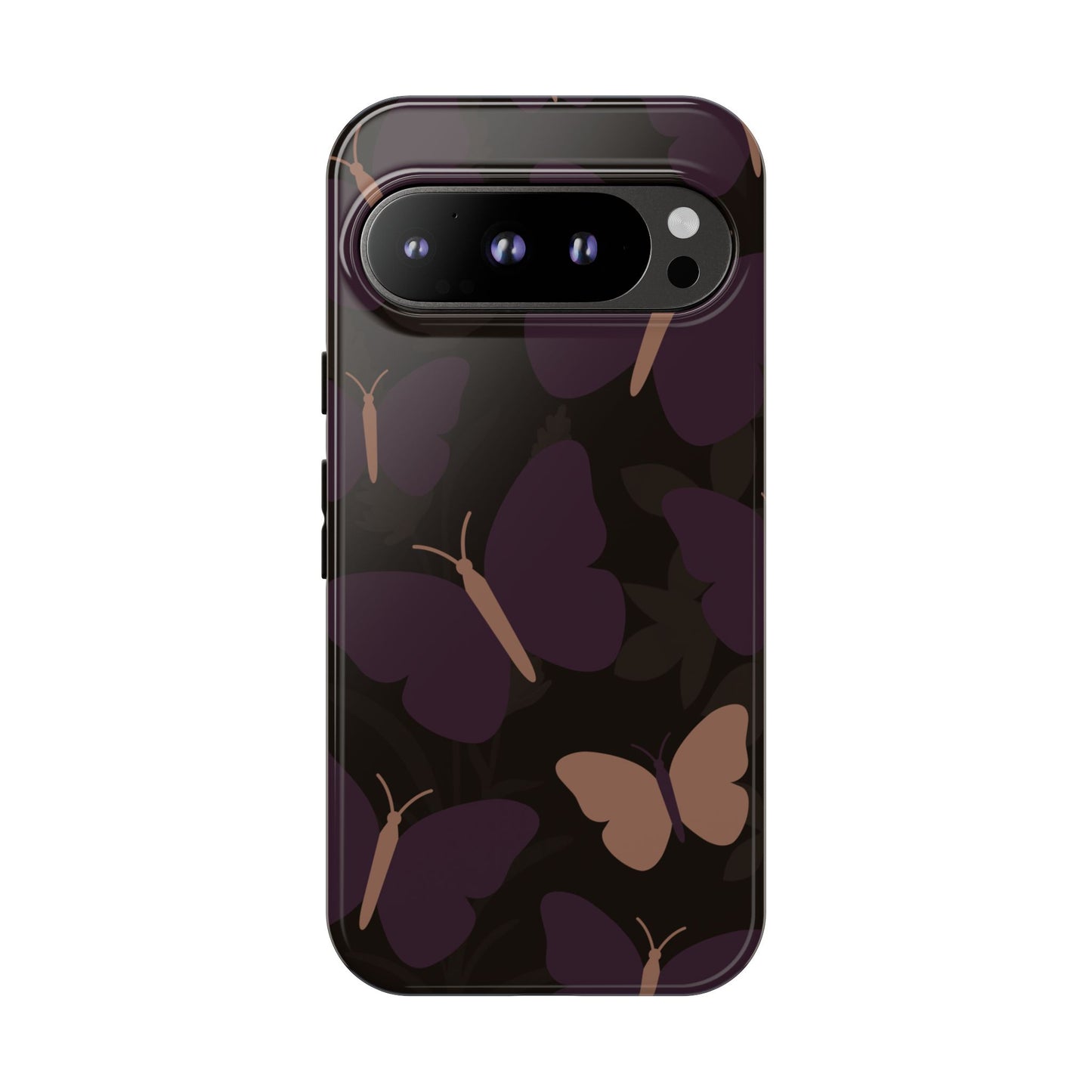 Google Pixel 9 Pro / Glossy Phone Case - Minimalist Purple Butterfly Pattern Phone Case