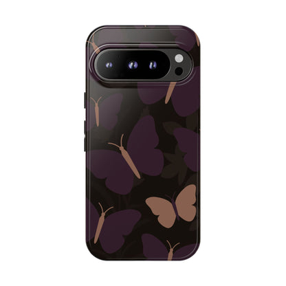 Google Pixel 9 Pro / Glossy Phone Case - Minimalist Purple Butterfly Pattern Phone Case
