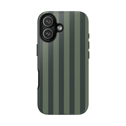 iPhone 17 / Glossy Phone Case - ’Dark Green Stripe Pattern’ Phone Case