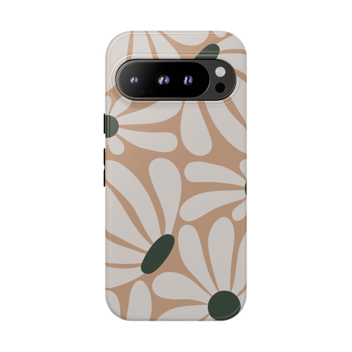Retro Beige & White Daisy Pattern Phone Case - Beige Phone Case - Google Pixel 9 Pro / Glossy